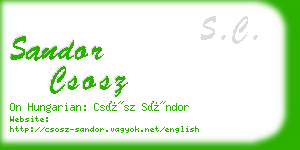 sandor csosz business card